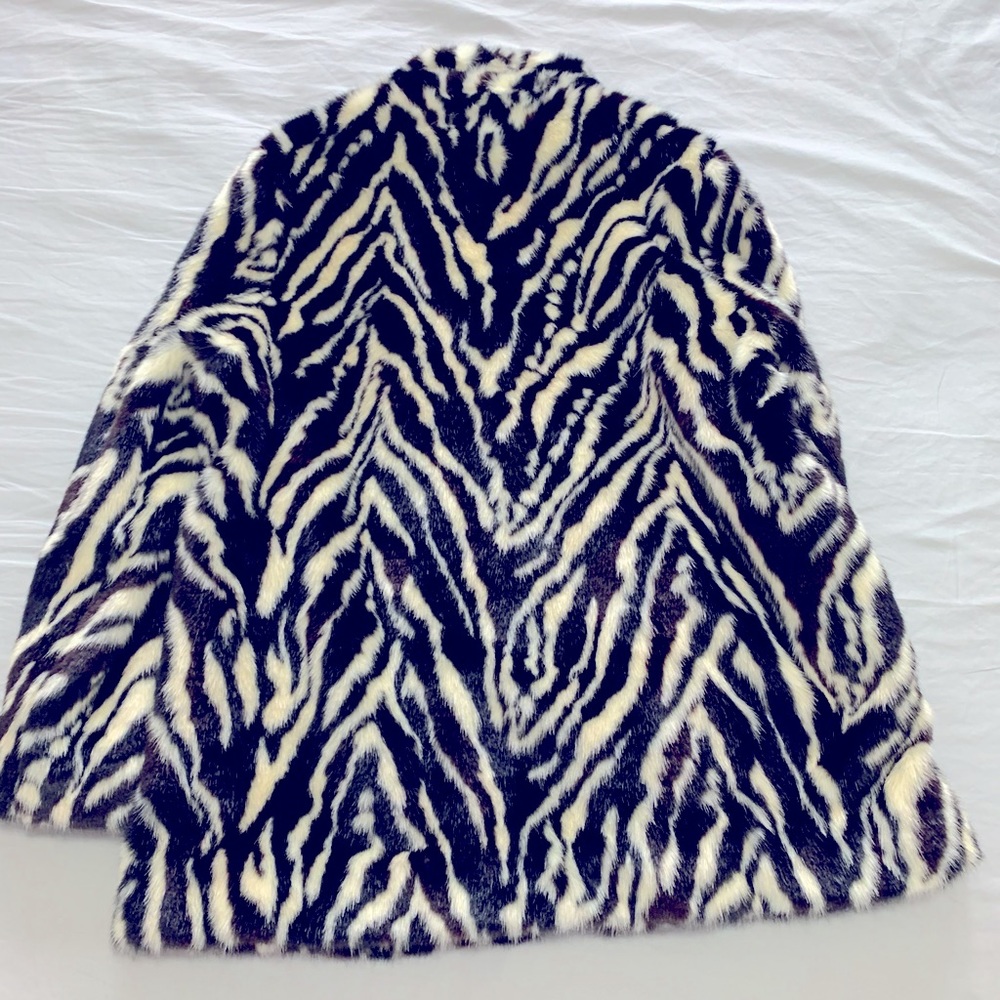 H&M Black and White Zebra Print Varsity Jacket